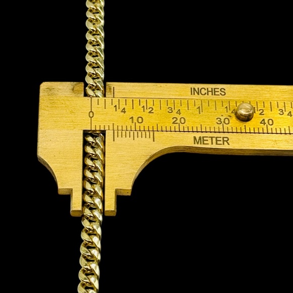 10k Real Yellow Gold Royal Miami Cuban Bracelet 5mm Link 7.5" Inch Lobster Lock - Picture 3 of 5